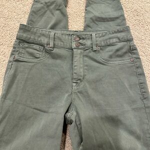 Olive skinny jeans